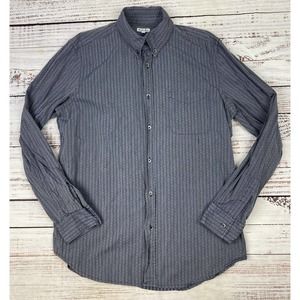 Steven Alan Western Indigo Striped Cotton Button‎ Up Shirt Blue Mens Medium USA